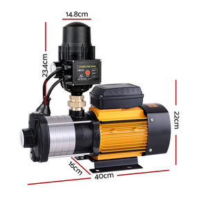 Giantz Garden Water Pump High Pressure 2000W 5 - Stage Tank Irrigation Black - SportZone.co.nz