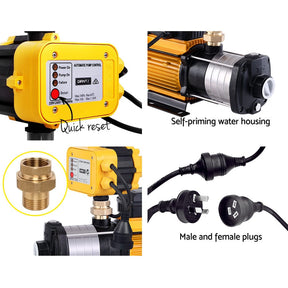 Giantz Garden Water Pump High Pressure 2000W 5 - Stage Tank Irrigation Yellow - SportZone.co.nz