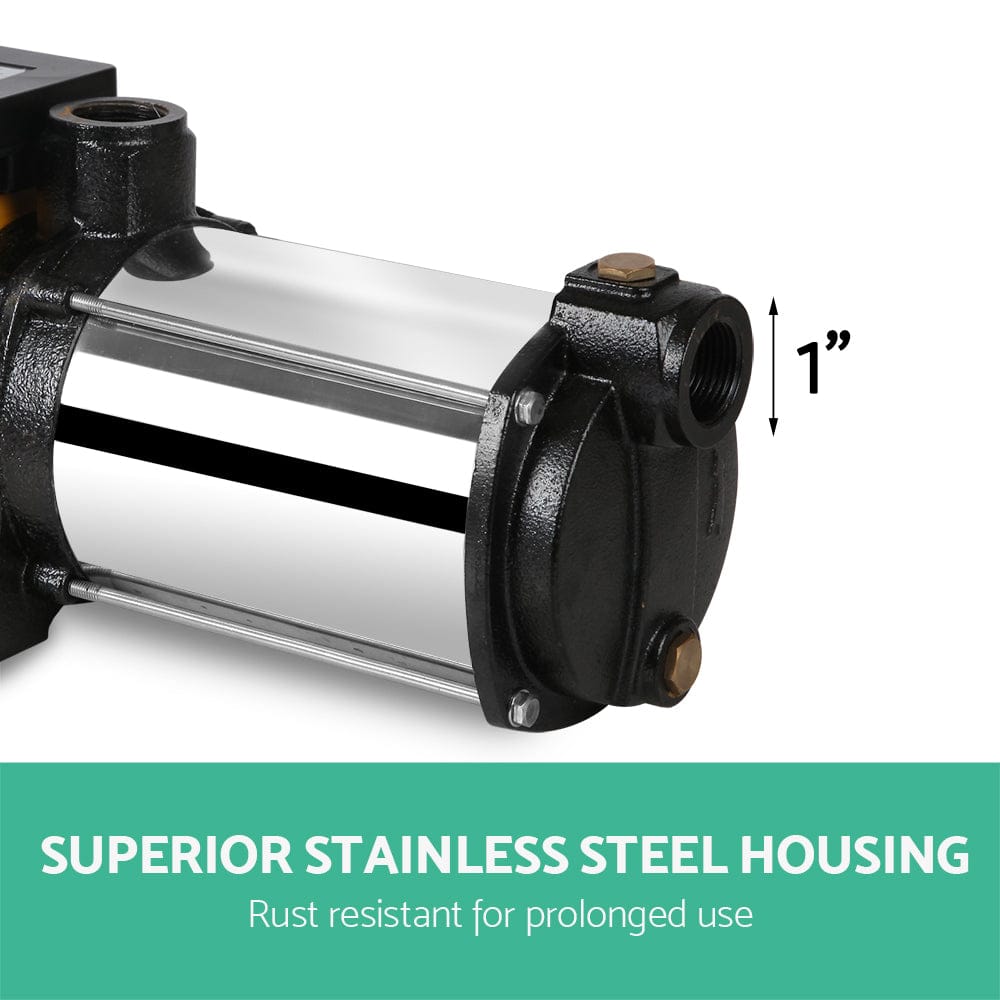 Giantz Garden Water Pump High Pressure 2500W 5 - Stage Tank Irrigation Black - SportZone.co.nz