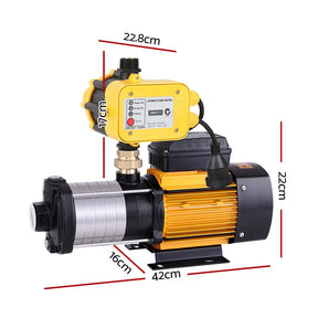 Giantz Garden Water Pump High Pressure 2500W 6 - Stage Tank Irrigation Yellow - SportZone.co.nz
