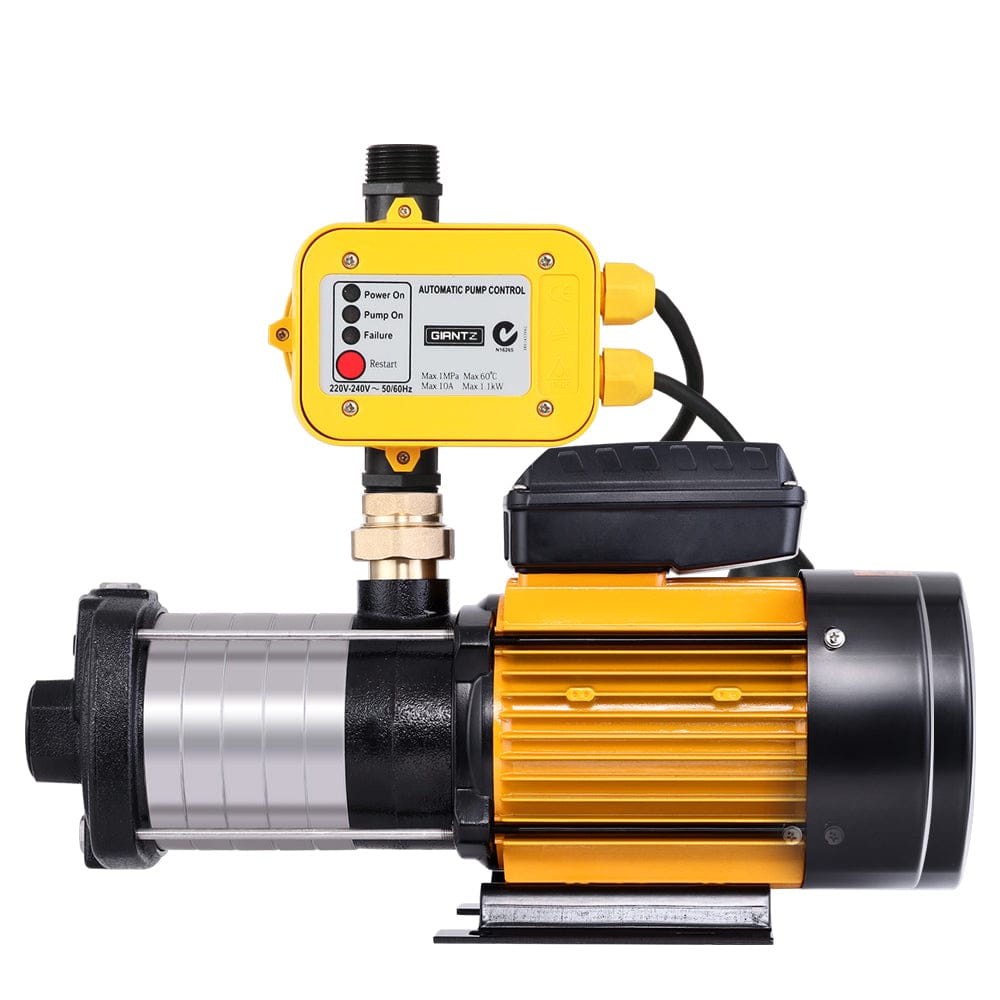 Giantz Garden Water Pump High Pressure 2500W 6 - Stage Tank Irrigation Yellow - SportZone.co.nz