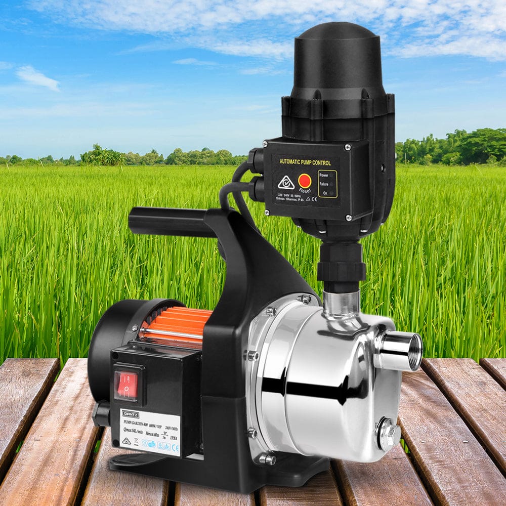 Giantz Garden Water Pump High Pressure 800W Tank Rain Farm Irrigation House Black - SportZone.co.nz