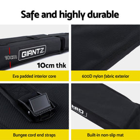 GIANTZ Kayak Roof Rack for Car, Universal Soft Roof Rack Pads for Surfboard SUP Canoe, Roof Bars for SUV Sedan without Side Rails, Portable Cross Bars with 4.5m Tie Down Straps & Ropes, 80kg Capacity - SportZone.co.nz
