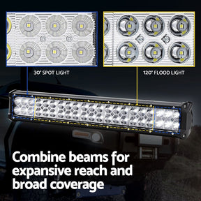 Giantz LED Driving Light 20 Inch Flood Spot Light Bar Driving Lamp Offroad Truck - SportZone.co.nz