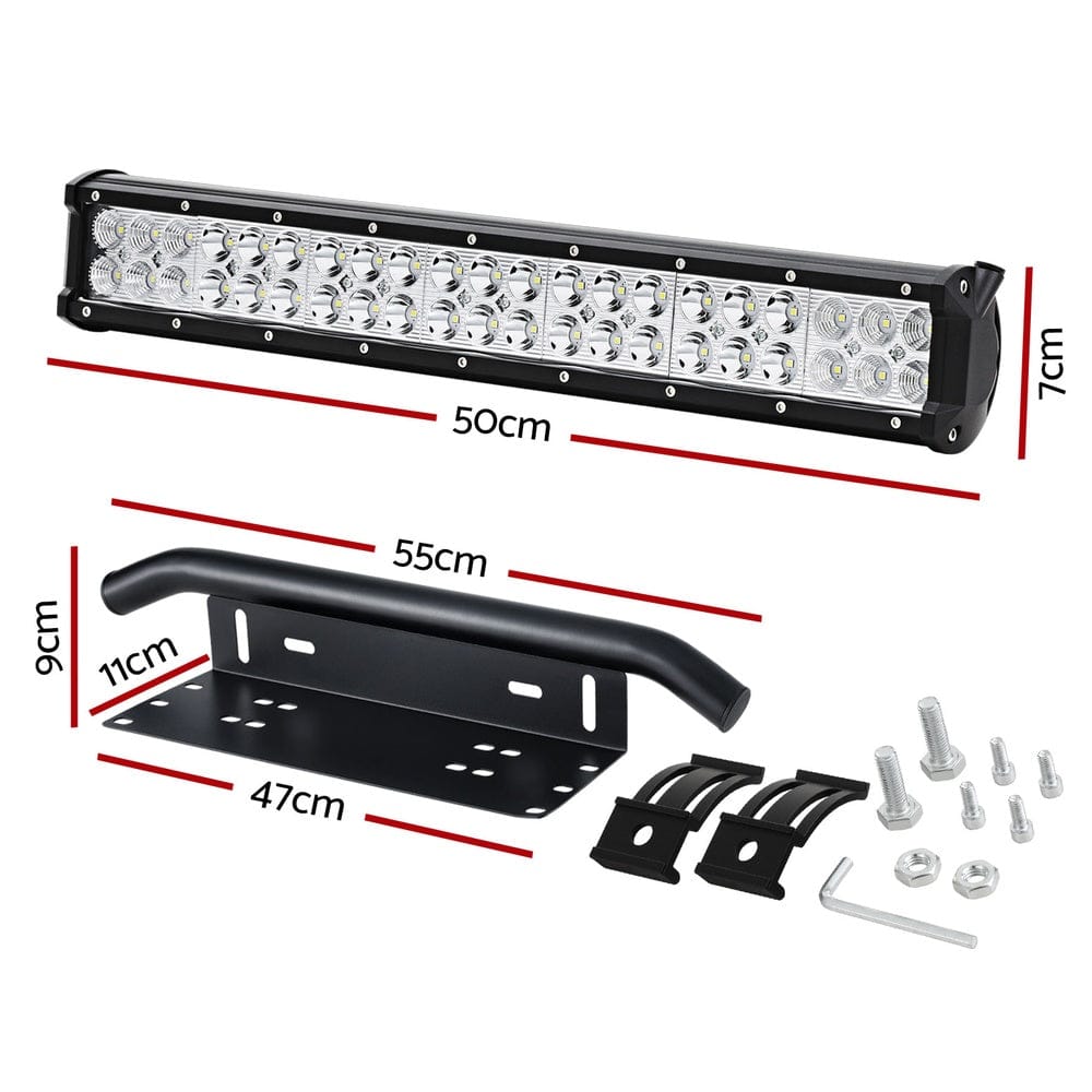Giantz LED Driving Light 20 Inch Flood Spot Light Bar Driving Lamp Offroad Truck - SportZone.co.nz