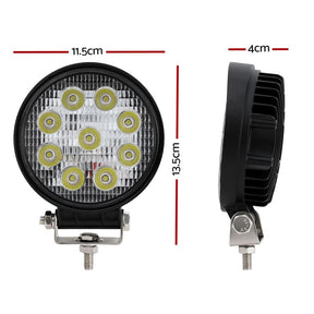 Giantz Pair LED Driving Lights 4.5 Inch Flood Spot Lights Car Truck SUV 12V 24V - SportZone.co.nz
