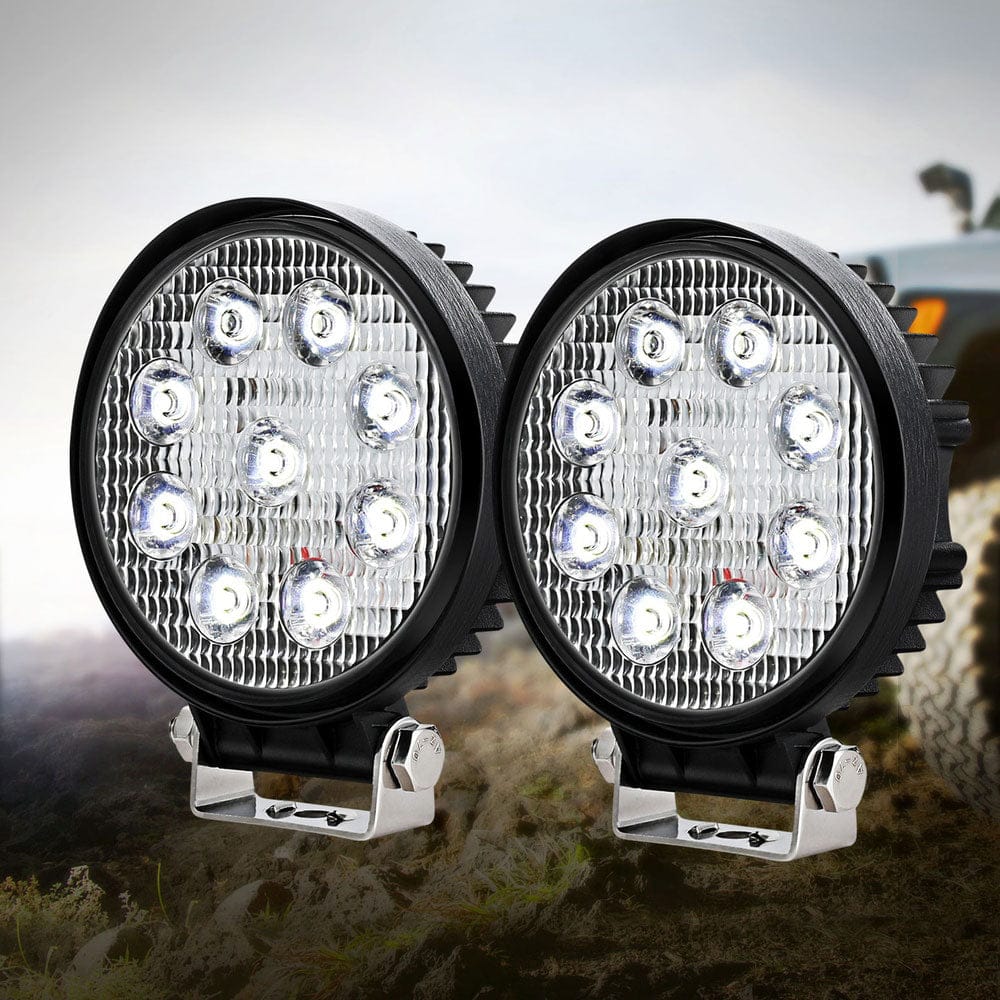 Giantz Pair LED Driving Lights 4.5 Inch Flood Spot Lights Car Truck SUV 12V 24V - SportZone.co.nz