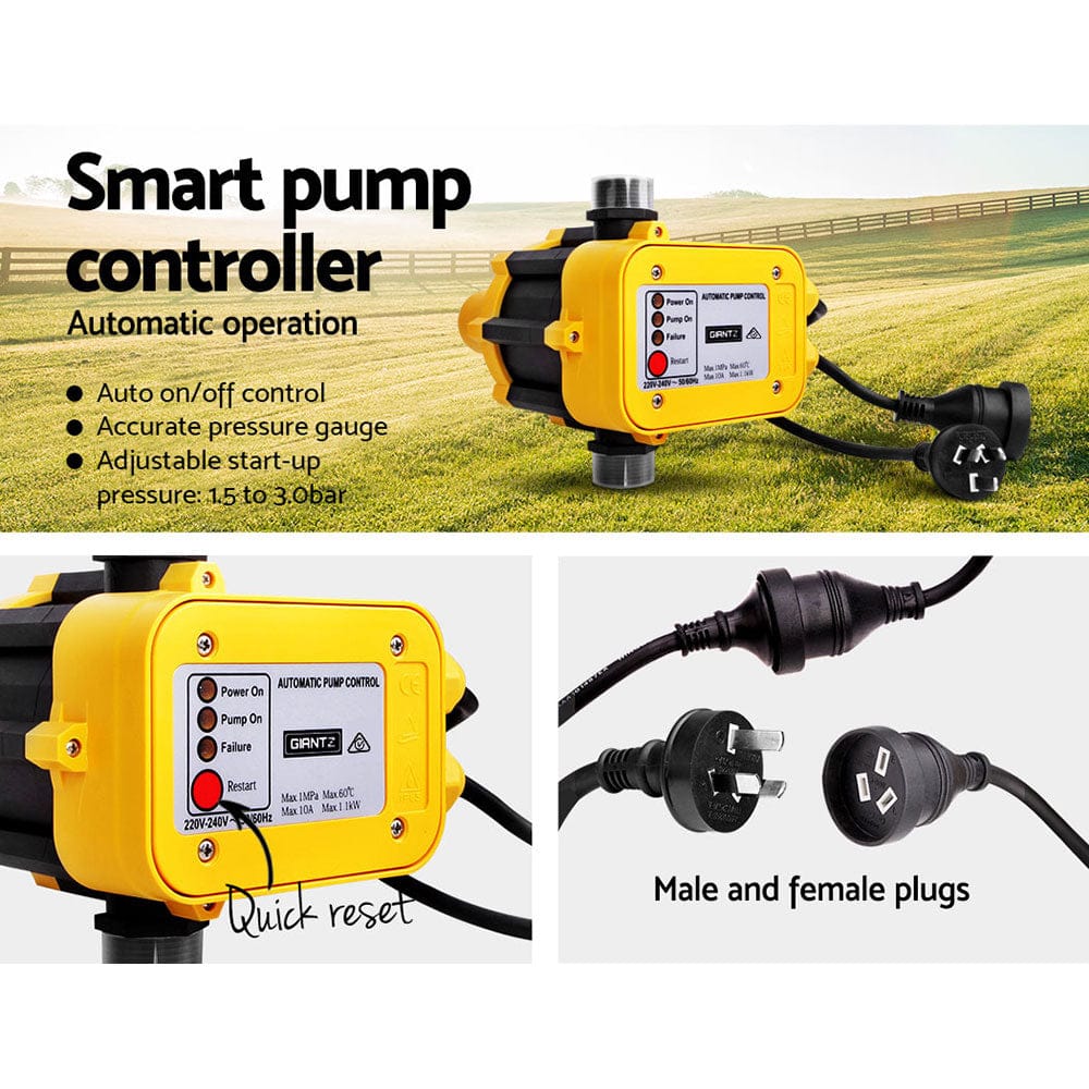 Giantz Peripheral Pump Auto Controller Clean Water Garden Farm Rain Irrigation - SportZone.co.nz