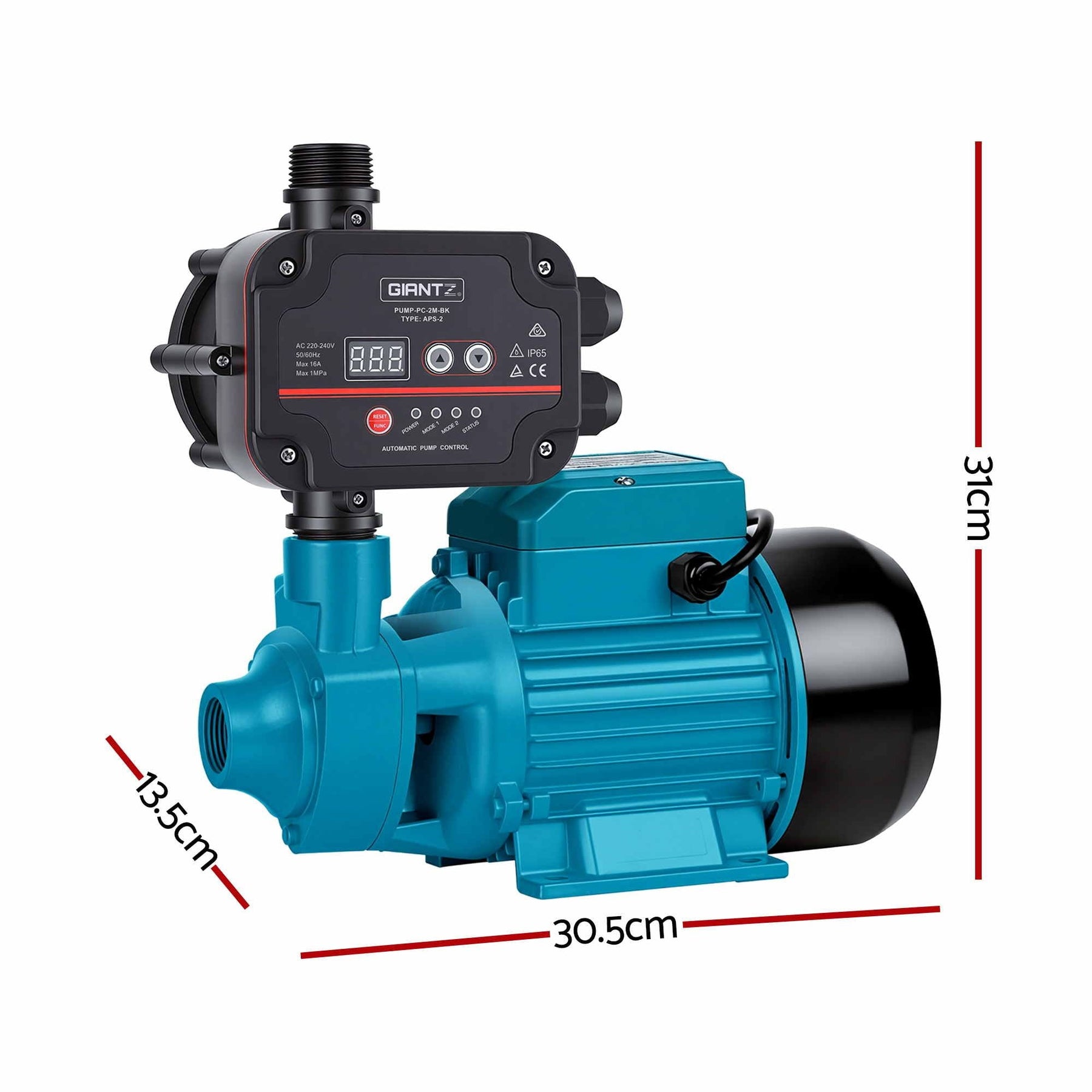 Giantz Peripheral Water Pump Auto Controller Cast Iron Garden Irrigation 1HP - SportZone.co.nz