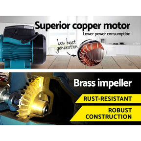 Giantz Peripheral Water Pump Garden Boiler Car Wash Electric Irrigation QB60 Yellow - SportZone.co.nz