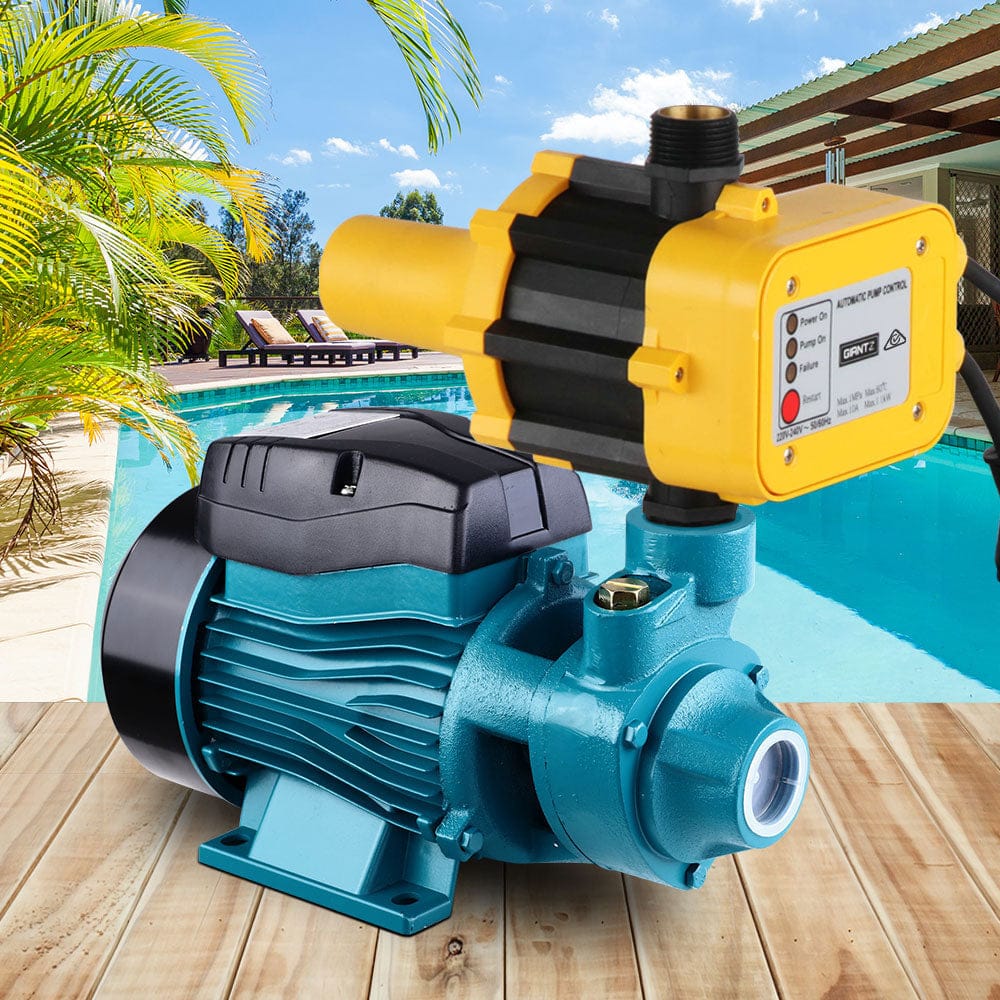 Giantz Peripheral Water Pump Garden Boiler Car Wash Electric Irrigation QB60 Yellow - SportZone.co.nz