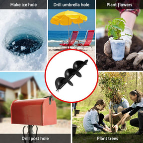 Giantz Post Hole Digger Auger Drill Bit 300mm with 80cm Extension Shaft Black - SportZone.co.nz