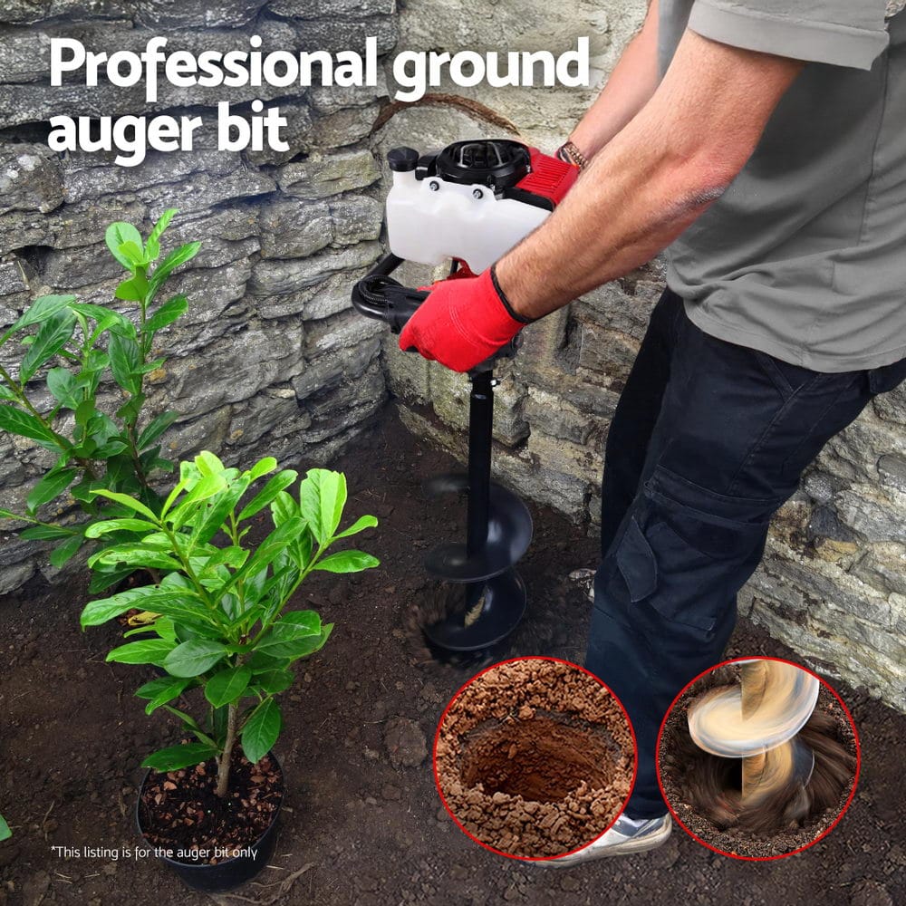 Giantz Post Hole Digger Auger Drill Bit 300mm with 80cm Extension Shaft Black - SportZone.co.nz