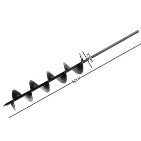 GIANTZ Power Garden Auger Small Earth Planter 75 X 600MM Black - SportZone.co.nz