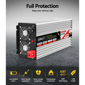 Giantz Power Inverter 3000W or 6000W Pure Sine Wave 12V - 240V Camping Boat Caravan - SportZone.co.nz