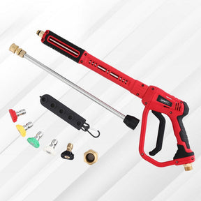 Giantz Pressure Washer Gun Short Trigger 4000PSI M22 - 14 1/4 Inch 5 Nozzles Red - SportZone.co.nz