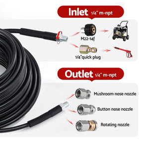 Giantz Pressure Washer Hose 30M 5800PSI Power Replacement Extension 1/4'' Quick Connect - SportZone.co.nz