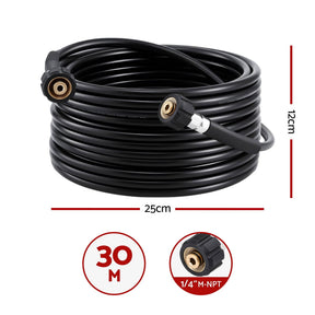 Giantz Pressure Washer Hose 30M 5800PSI Power Replacement Extension 1/4'' Quick Connect - SportZone.co.nz