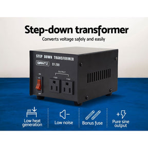 Giantz Step Down Transformer 200W 240V TO 110V Stepdown Voltage Converter AU - US - SportZone.co.nz