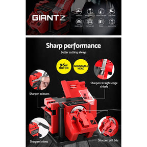 Giantz Tool Sharpener 96W Electric Drill Bit Knife Scissor Chisel Planer Grinder - SportZone.co.nz