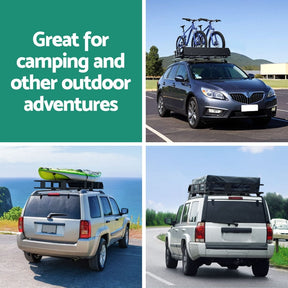 Giantz Universal Car Roof Rack Basket Luggage Vehicle Cargo Carrier 160cm Black - SportZone.co.nz