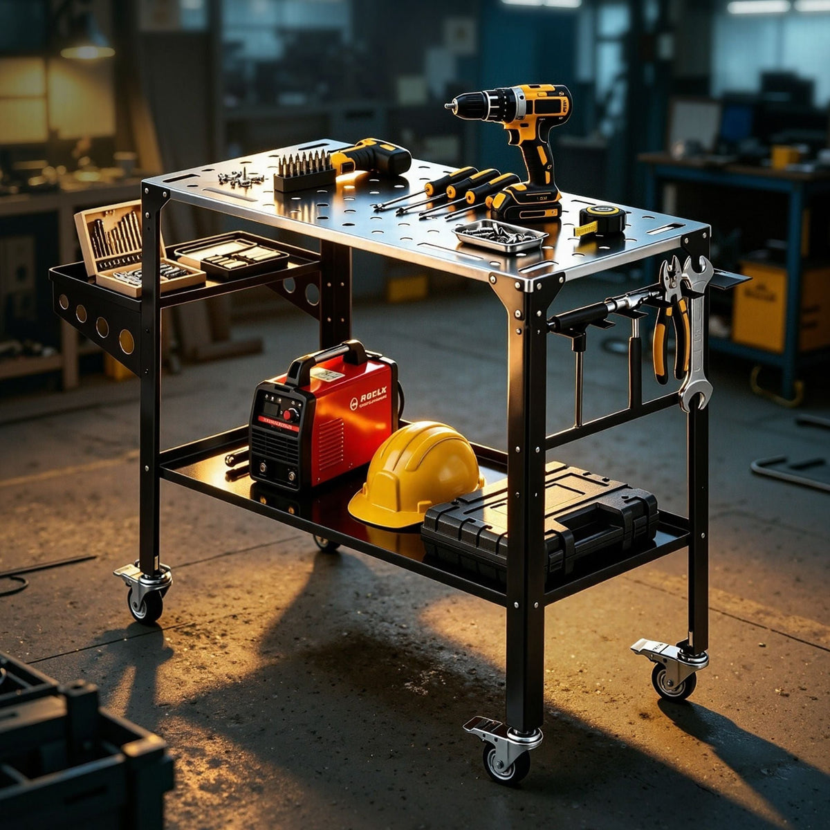 Giantz Welding Table Cart with Tool Storage 130KG Capacity Mobile Workstation - SportZone.co.nz