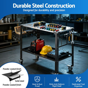 Giantz Welding Table Cart with Tool Storage 130KG Capacity Mobile Workstation - SportZone.co.nz