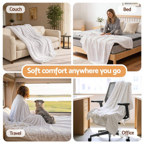 Giselle 127x152cm Throw Blanket Fleece Soft Lightweight Cozy Sofa Couch Bed Throw - SportZone.co.nz