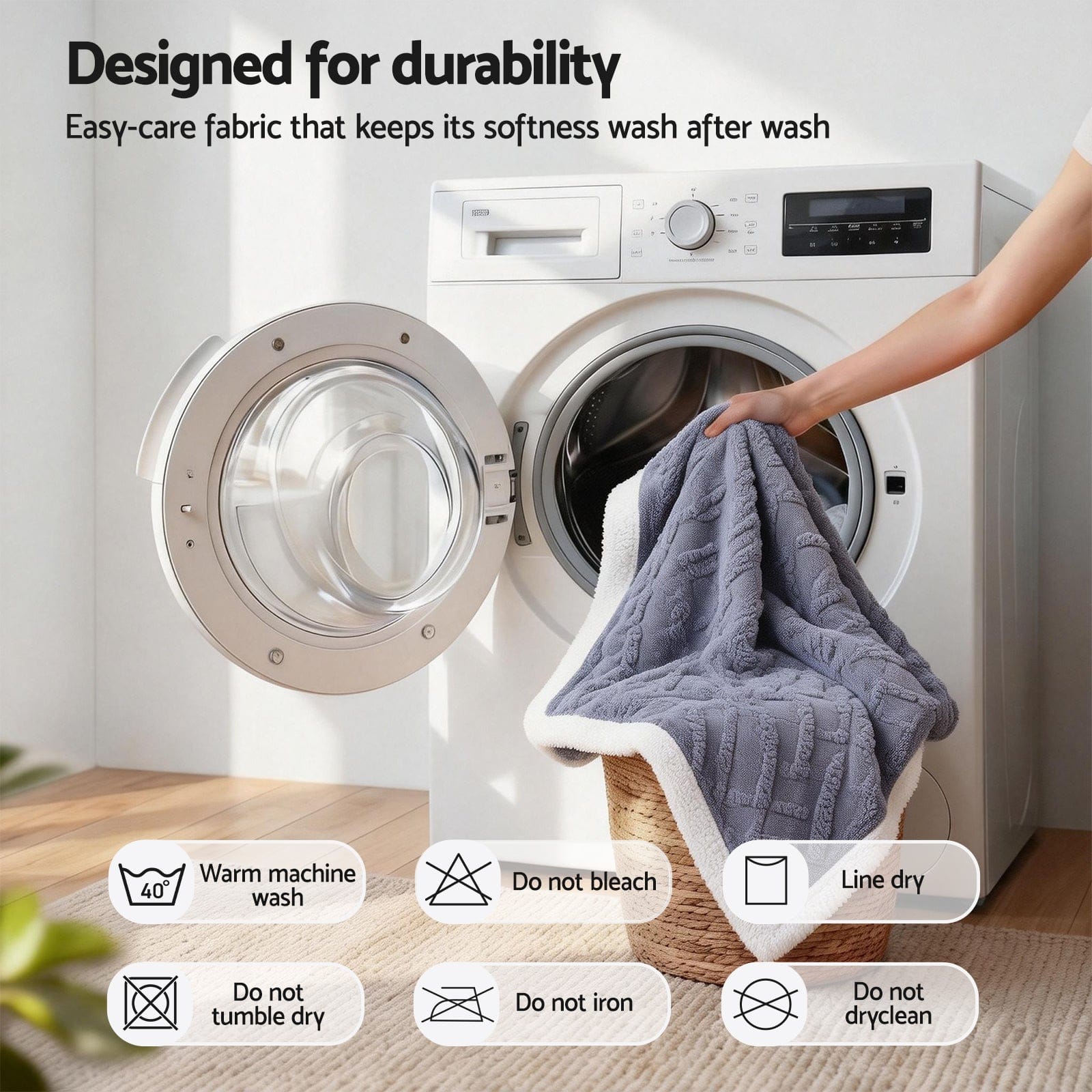 Giselle 203x230cm Throw Blanket Double - Sided Fleece Lightweight For Sofa Couch Bed - SportZone.co.nz