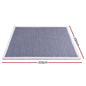 Giselle 203x230cm Throw Blanket Double - Sided Fleece Lightweight For Sofa Couch Bed - SportZone.co.nz