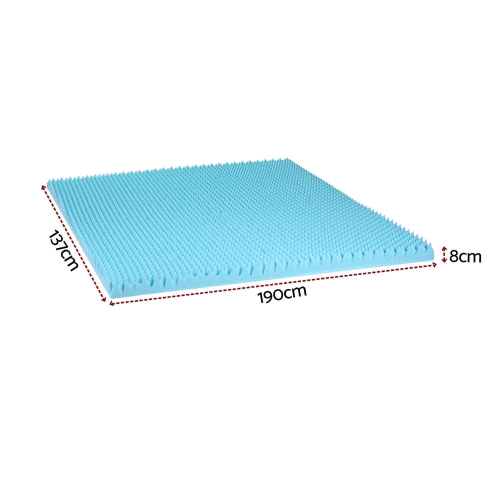 Giselle 8cm Memory Foam Mattress Topper Gel Egg Crate Foam Bamboo Double - SportZone.co.nz