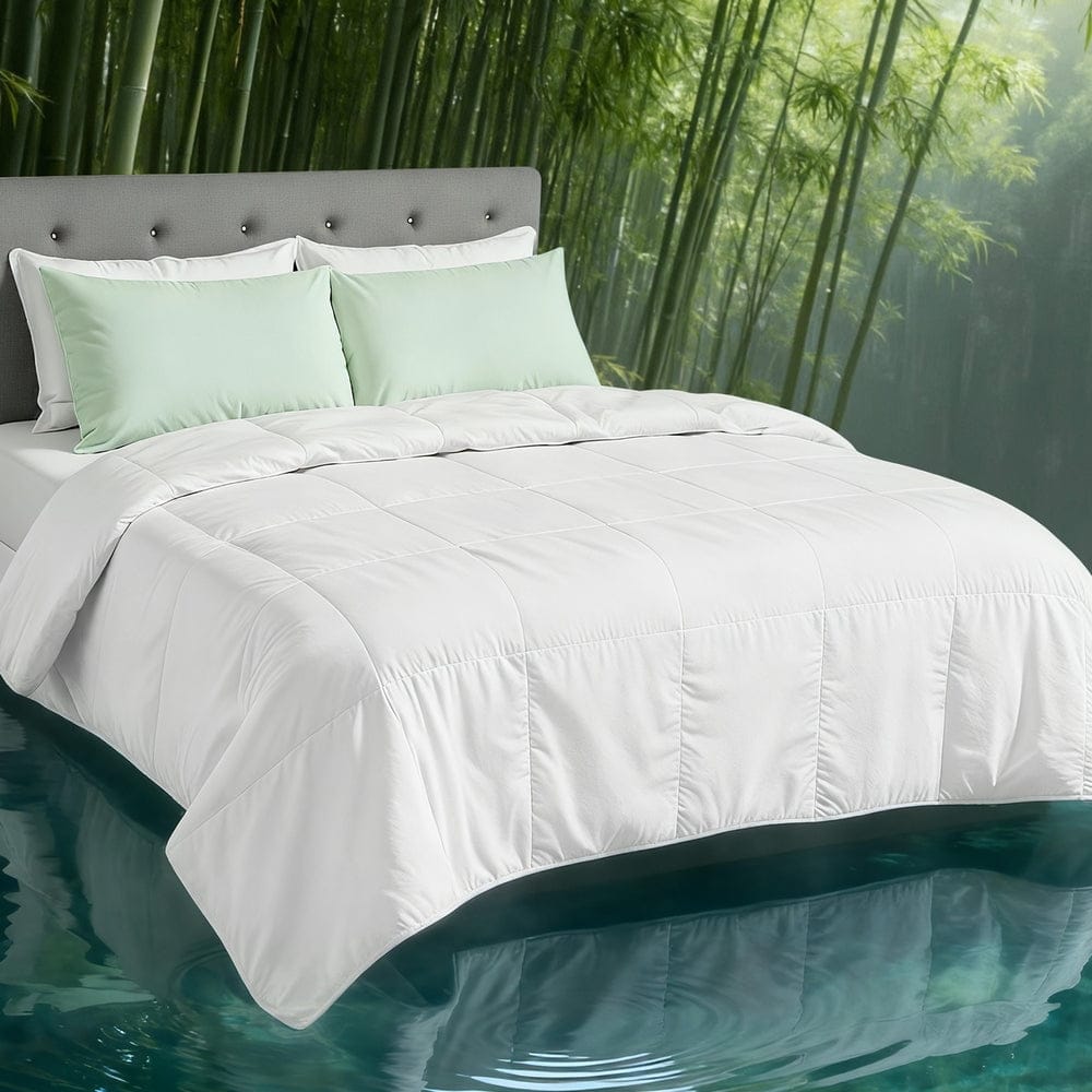 Giselle Bedding 200GSM Bamboo Quilt Summer Quilts All Season Doona Duvet Lightweight King - SportZone.co.nz