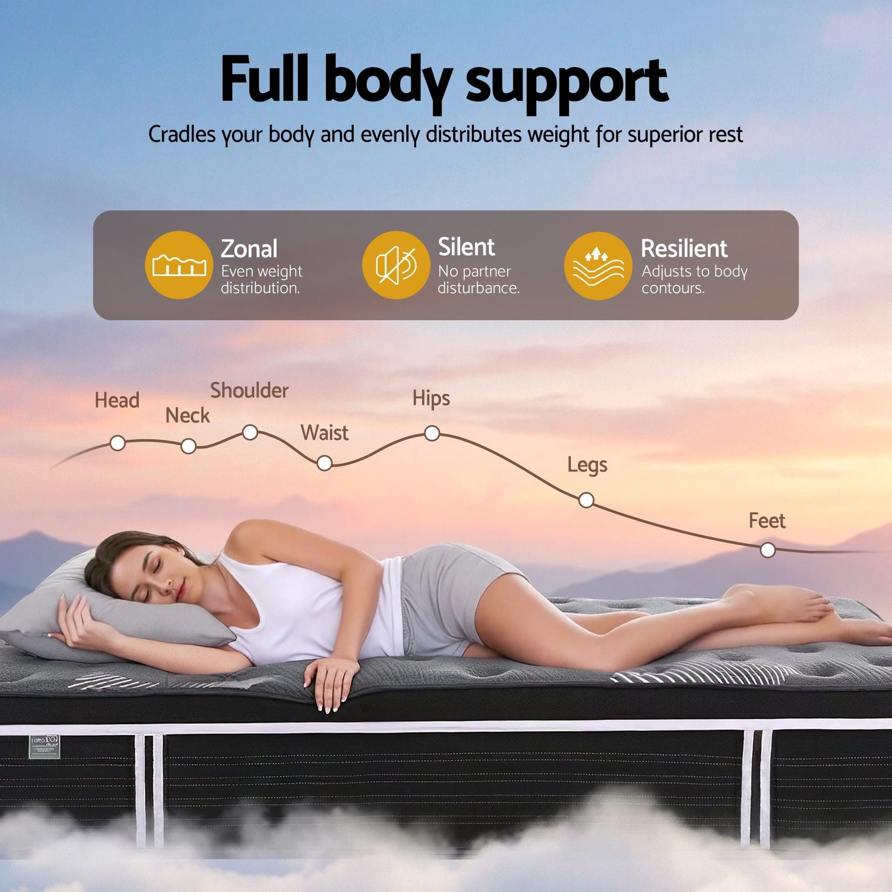 Giselle Bedding 35cm Mattress Graphene Memory Foam Medium Firm Euro Top Mattresses Single - SportZone.co.nz