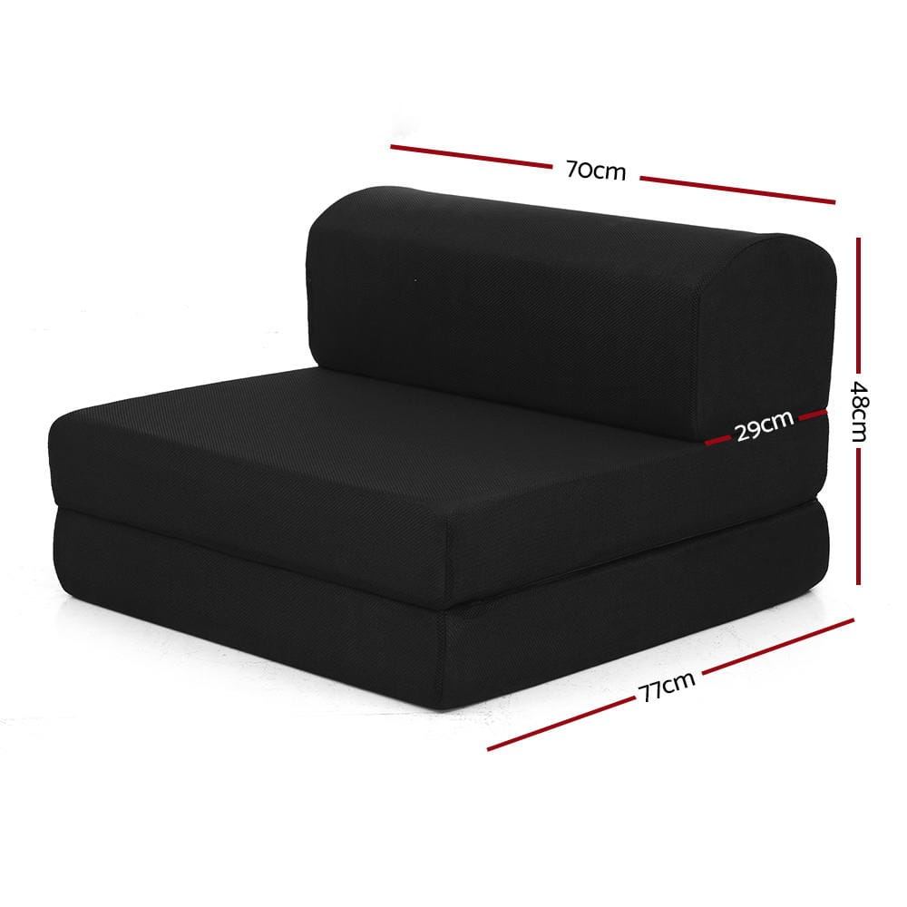 Giselle Bedding Foldable Mattress Folding Foam Bed Mat Black - SportZone.co.nz