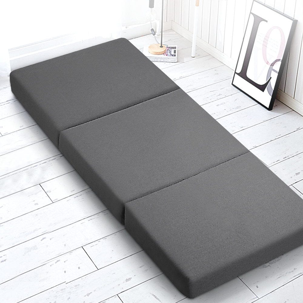 Giselle Bedding Foldable Mattress Folding Foam Bed Single Grey - SportZone.co.nz