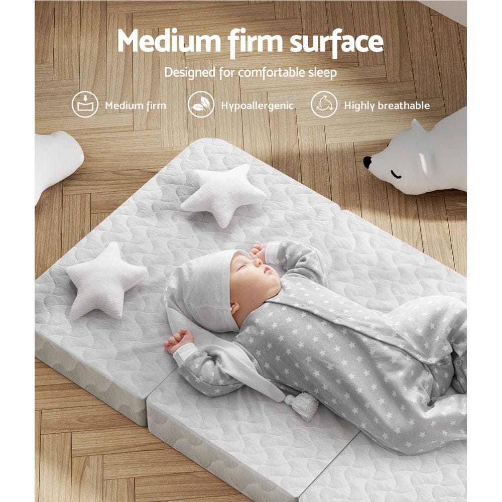 Giselle Bedding Foldable Mattress Folding Foam Cot Bed White - SportZone.co.nz