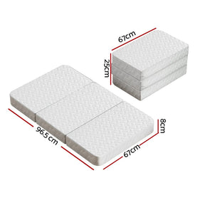 Giselle Bedding Foldable Mattress Folding Foam Cot Bed White - SportZone.co.nz