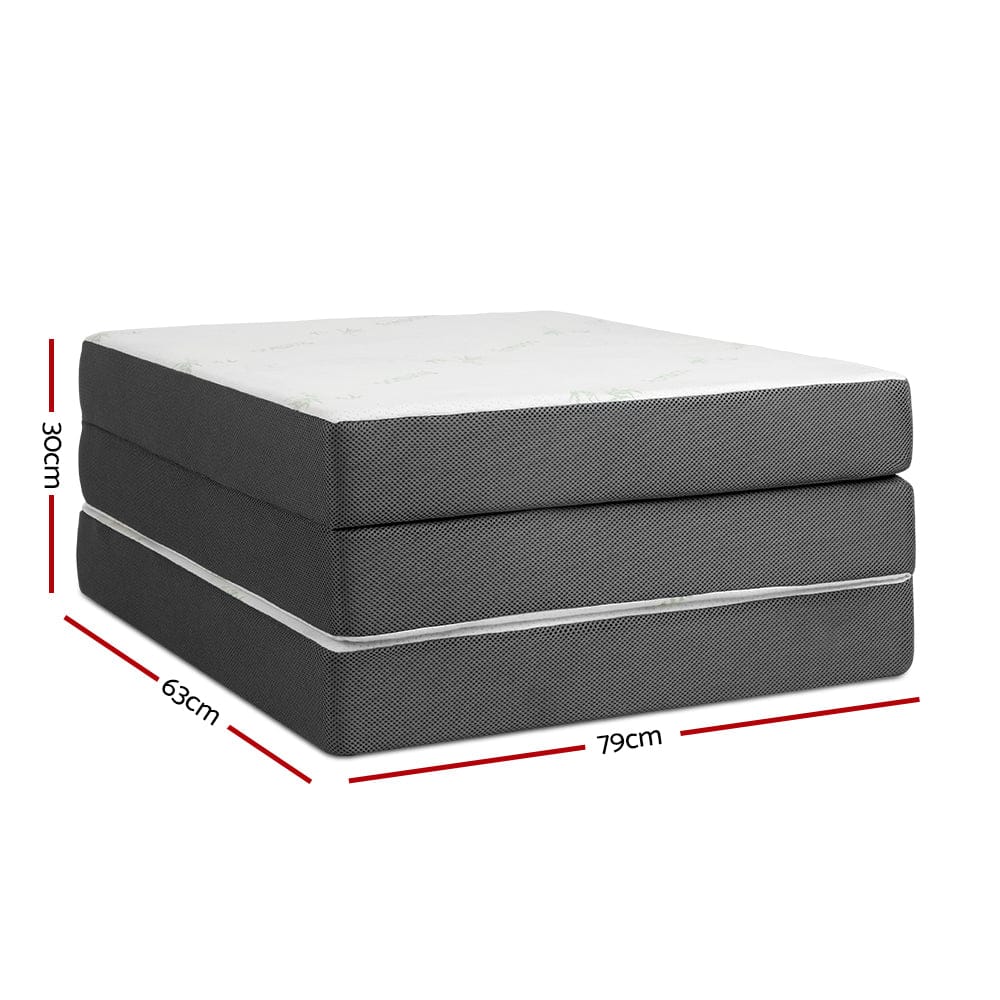 Giselle Bedding Foldable Mattress Folding Foam Single Bamboo - SportZone.co.nz