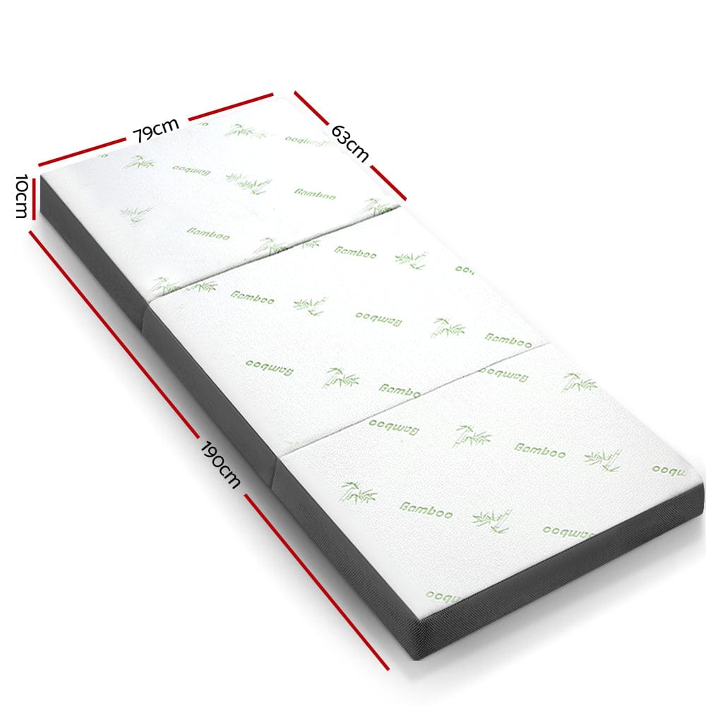 Giselle Bedding Foldable Mattress Folding Foam Single Bamboo - SportZone.co.nz