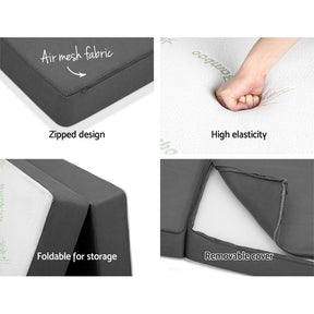 Giselle Bedding Foldable Mattress Folding Foam Single Bamboo - SportZone.co.nz
