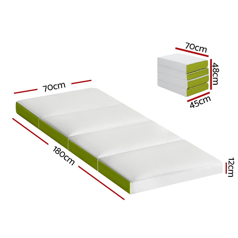 Giselle Bedding Foldable Mattress Folding Foam Single Green - SportZone.co.nz