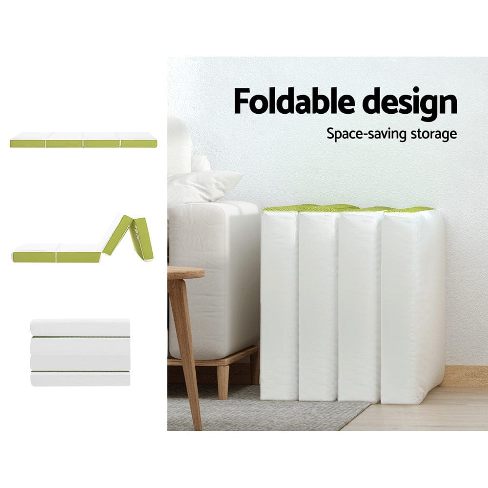 Giselle Bedding Foldable Mattress Folding Foam Single Green - SportZone.co.nz