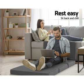 Giselle Bedding Foldable Mattress Folding Foam Single Grey - SportZone.co.nz