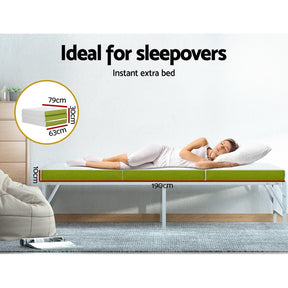 Giselle Bedding Foldable Mattress Folding Foam Trifold Green - SportZone.co.nz