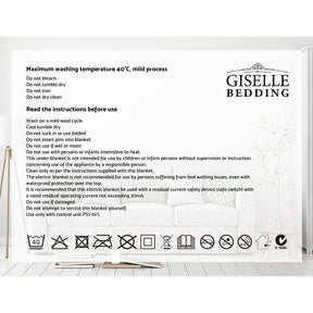 Giselle Bedding Heated Electric Throw Rug Fleece Sunggle Blanket Washable Silver - SportZone.co.nz