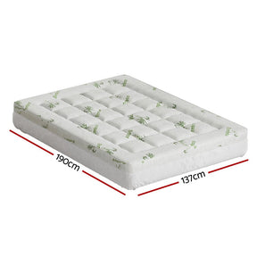 Giselle Bedding Mattress Topper Pillowtop Bamboo 7.5cm Double - SportZone.co.nz