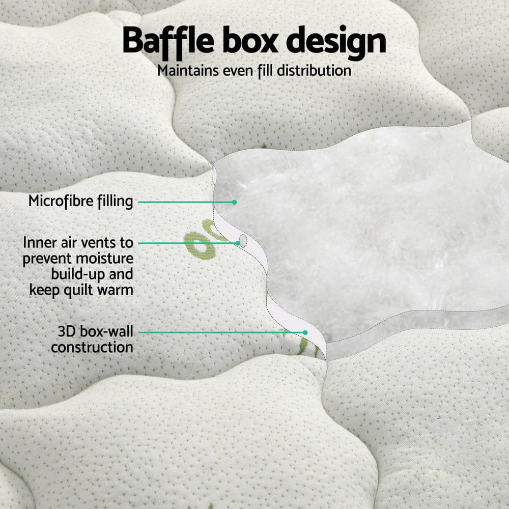Giselle Bedding Mattress Topper Pillowtop Bamboo 7.5cm Double - SportZone.co.nz