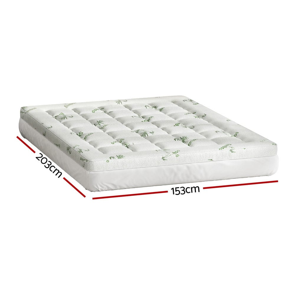 Giselle Bedding Mattress Topper Pillowtop Bamboo 7.5cm Queen - SportZone.co.nz