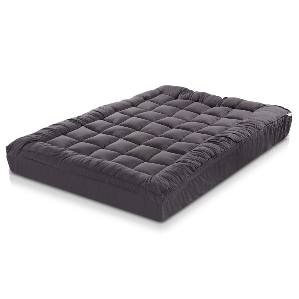 Giselle Bedding Mattress Topper Pillowtop Bamboo Charcoal Queen - SportZone.co.nz