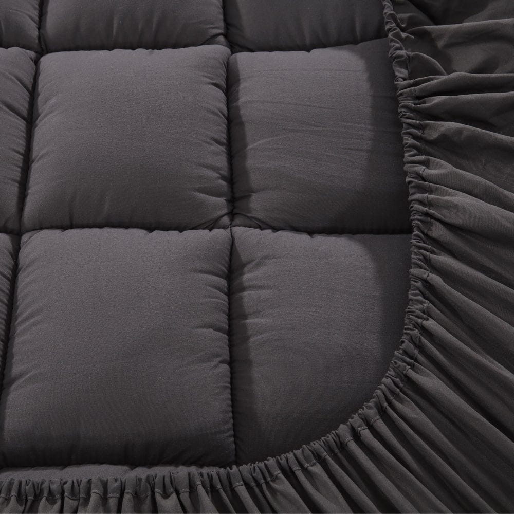 Giselle Bedding Mattress Topper Pillowtop Bamboo Charcoal Queen - SportZone.co.nz